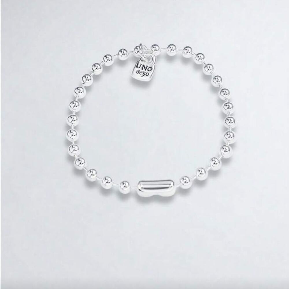 UNO de 50 Silver Beaded Charm Bracelet - Picture 2 of 4